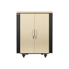 APC NetShelter CX Secure Soundproof Server Room in a Box Enclosure - Shock Packaging - Rack - cabinet - with power distribution unit - grey, oak - 18U - 19"